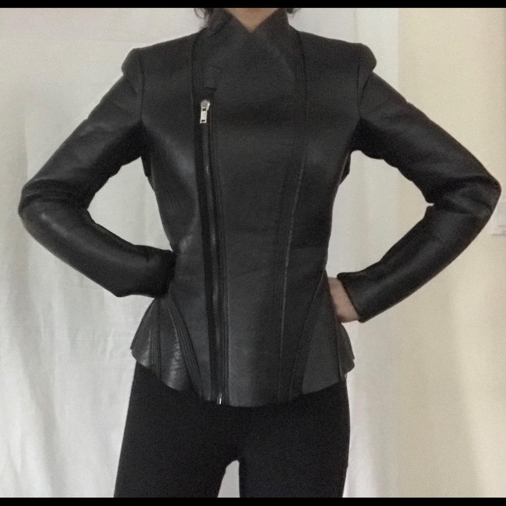 Rick Owens biker leather jacket